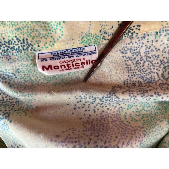 Cannon Monticello Enchanted Forest Full Double Bed Flat Fitted Sheets 1970s - Picture 5 of 9